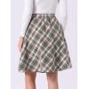 imageAllegra K Womens Christmas Plaids Vintage Tartan Elastic Waist Knee Length ALine SkirtGreen Beige