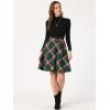 imageAllegra K Womens Christmas Plaids Vintage Tartan Elastic Waist Knee Length ALine SkirtGreen Red