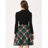 imageAllegra K Womens Christmas Plaids Vintage Tartan Elastic Waist Knee Length ALine SkirtGreen Red