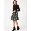 imageAllegra K Womens Christmas Plaids Vintage Tartan Elastic Waist Knee Length ALine SkirtGreen Red