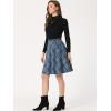 imageAllegra K Womens Christmas Plaids Vintage Tartan Elastic Waist Knee Length ALine SkirtGrey Blue