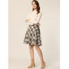 imageAllegra K Womens Christmas Plaids Vintage Tartan Elastic Waist Knee Length ALine SkirtKhaki