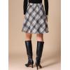 imageAllegra K Womens Christmas Plaids Vintage Tartan Elastic Waist Knee Length ALine SkirtKhaki Blue