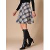 imageAllegra K Womens Christmas Plaids Vintage Tartan Elastic Waist Knee Length ALine SkirtKhaki Blue