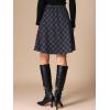 imageAllegra K Womens Christmas Plaids Vintage Tartan Elastic Waist Knee Length ALine SkirtNavy Blue