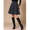 imageAllegra K Womens Christmas Plaids Vintage Tartan Elastic Waist Knee Length ALine SkirtNavy Blue