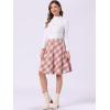 imageAllegra K Womens Christmas Plaids Vintage Tartan Elastic Waist Knee Length ALine SkirtPink Beige