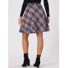 imageAllegra K Womens Christmas Plaids Vintage Tartan Elastic Waist Knee Length ALine SkirtPurple Black