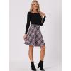 imageAllegra K Womens Christmas Plaids Vintage Tartan Elastic Waist Knee Length ALine SkirtPurple Black