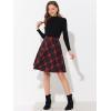 imageAllegra K Womens Christmas Plaids Vintage Tartan Elastic Waist Knee Length ALine SkirtRed