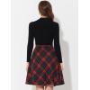 imageAllegra K Womens Christmas Plaids Vintage Tartan Elastic Waist Knee Length ALine SkirtRed