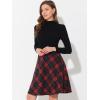 imageAllegra K Womens Christmas Plaids Vintage Tartan Elastic Waist Knee Length ALine SkirtRed