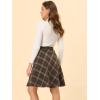 imageAllegra K Womens Christmas Plaids Vintage Tartan Elastic Waist Knee Length ALine SkirtSeal Brown