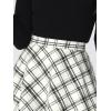 imageAllegra K Womens Christmas Plaids Vintage Tartan Elastic Waist Knee Length ALine SkirtWhite