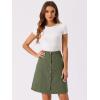 imageAllegra K Womens Denim Skirts Summer Casual ALine Short Button Down Jean SkirtArmy Green