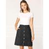 imageAllegra K Womens Denim Skirts Summer Casual ALine Short Button Down Jean SkirtBlack