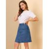 imageAllegra K Womens Denim Skirts Summer Casual ALine Short Button Down Jean SkirtBlue