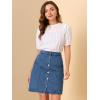 imageAllegra K Womens Denim Skirts Summer Casual ALine Short Button Down Jean SkirtBlue