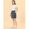 imageAllegra K Womens Denim Skirts Summer Casual ALine Short Button Down Jean SkirtDark Blue