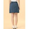 imageAllegra K Womens Denim Skirts Summer Casual ALine Short Button Down Jean SkirtDark Blue
