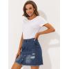 imageAllegra K Womens Denim Skirts Summer Casual ALine Short Button Down Jean SkirtDistressed Blue