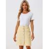 imageAllegra K Womens Denim Skirts Summer Casual ALine Short Button Down Jean SkirtKhaki