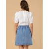 imageAllegra K Womens Denim Skirts Summer Casual ALine Short Button Down Jean SkirtLight Blue