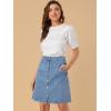 imageAllegra K Womens Denim Skirts Summer Casual ALine Short Button Down Jean SkirtLight Blue