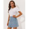 imageAllegra K Womens Denim Skirts Summer Casual ALine Short Button Down Jean SkirtLight Blue Grey