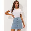 imageAllegra K Womens Denim Skirts Summer Casual ALine Short Button Down Jean SkirtLight Blue Grey