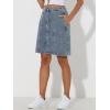 imageAllegra K Womens Denim Skirts Summer Casual ALine Short Button Down Jean SkirtLight Grey Blue