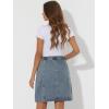 imageAllegra K Womens Denim Skirts Summer Casual ALine Short Button Down Jean SkirtLight Grey Blue