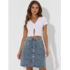 imageAllegra K Womens Denim Skirts Summer Casual ALine Short Button Down Jean SkirtLight Grey Blue