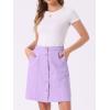 imageAllegra K Womens Denim Skirts Summer Casual ALine Short Button Down Jean SkirtLight Purple