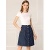 imageAllegra K Womens Denim Skirts Summer Casual ALine Short Button Down Jean SkirtNavy Blue