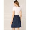 imageAllegra K Womens Denim Skirts Summer Casual ALine Short Button Down Jean SkirtNavy Blue