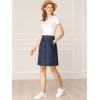 imageAllegra K Womens Denim Skirts Summer Casual ALine Short Button Down Jean SkirtNavy Blue