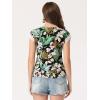 imageAllegra K Womens Leaf Tropical Blouse Boho Crochet Cap Sleeve Summer Casual TopsBlack