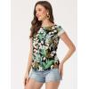 imageAllegra K Womens Leaf Tropical Blouse Boho Crochet Cap Sleeve Summer Casual TopsBlack