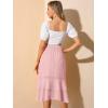 imageAllegra K Womens Ruffle Chiffon Tie Waist Asymmetrical 2023 Summer Midi SkirtPink