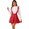 imageAllegra K Womens Ruffles Overalls Adjustable Straps ALine Skater Braces Mini Suspender SkirtRed