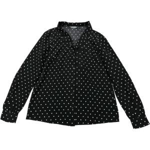 imageAllegra K Womens 1950s Vintage Long Sleeve Printed Button Down TopsBlack Heart