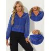 imageAllegra K Hoodie Jacket for Womens 2024 Zip Up Long Sleeve Mesh Sheer Bomber JacketsBlue