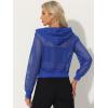 imageAllegra K Hoodie Jacket for Womens 2024 Zip Up Long Sleeve Mesh Sheer Bomber JacketsBlue