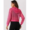 imageAllegra K Hoodie Jacket for Womens 2024 Zip Up Long Sleeve Mesh Sheer Bomber JacketsHot Pink