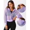 imageAllegra K Hoodie Jacket for Womens 2024 Zip Up Long Sleeve Mesh Sheer Bomber JacketsLight Purple