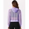 imageAllegra K Hoodie Jacket for Womens 2024 Zip Up Long Sleeve Mesh Sheer Bomber JacketsLight Purple