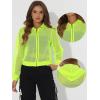 imageAllegra K Hoodie Jacket for Womens 2024 Zip Up Long Sleeve Mesh Sheer Bomber JacketsNeon Yellow