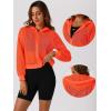 imageAllegra K Hoodie Jacket for Womens 2024 Zip Up Long Sleeve Mesh Sheer Bomber JacketsOrange