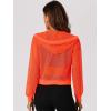 imageAllegra K Hoodie Jacket for Womens 2024 Zip Up Long Sleeve Mesh Sheer Bomber JacketsOrange